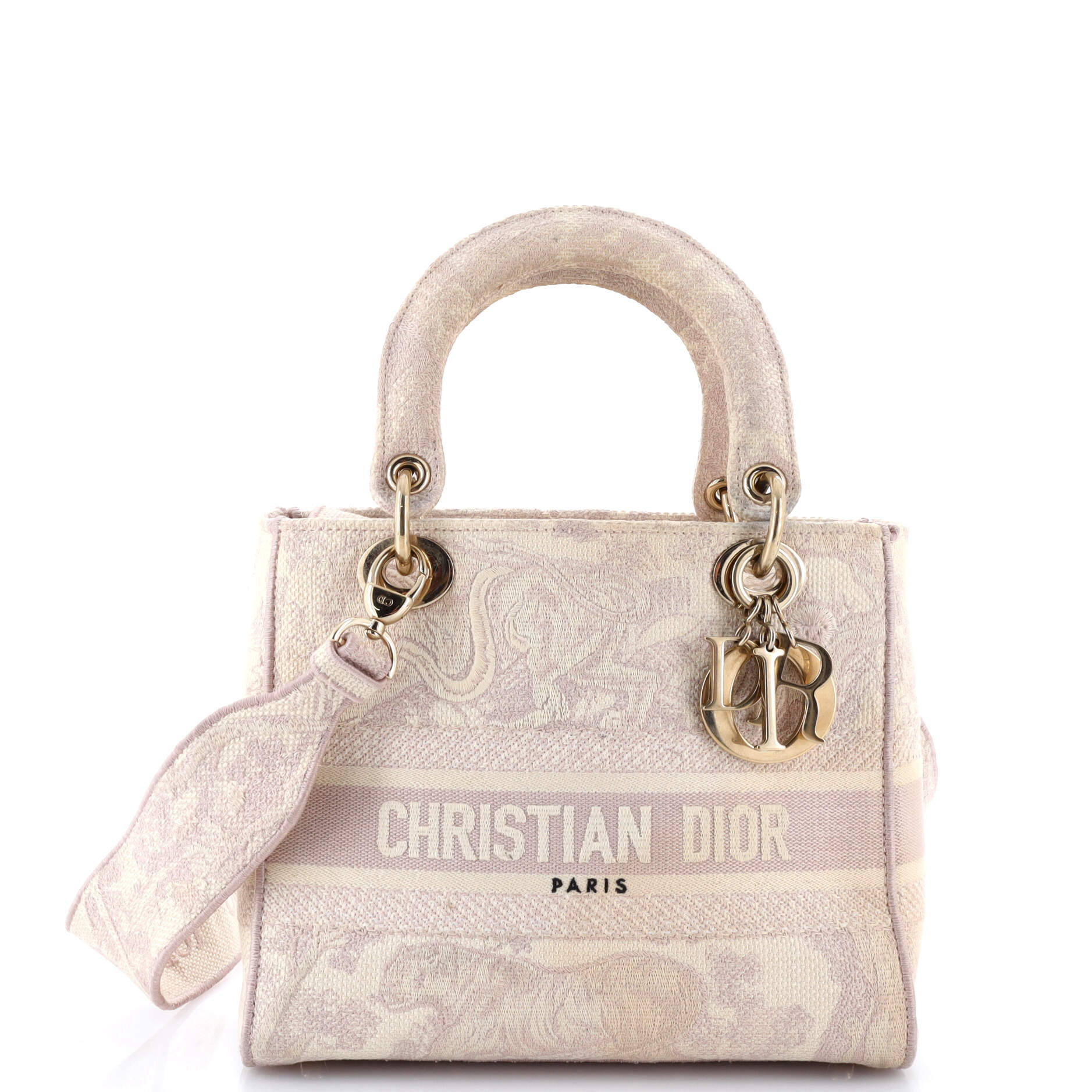 Pre-Loved Christian Dior Toile de Jouy Lady D-Lite Bag Embroidered Canvas | Zulily