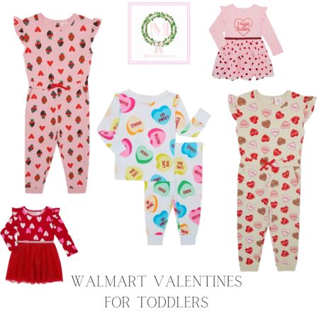 Valentines outfits for toddlers!💕❤️ how cute are these!!! 
Walmart valentines, toddler pajamas, toddler outfits

#LTKkids #LTKSeasonal #LTKFind