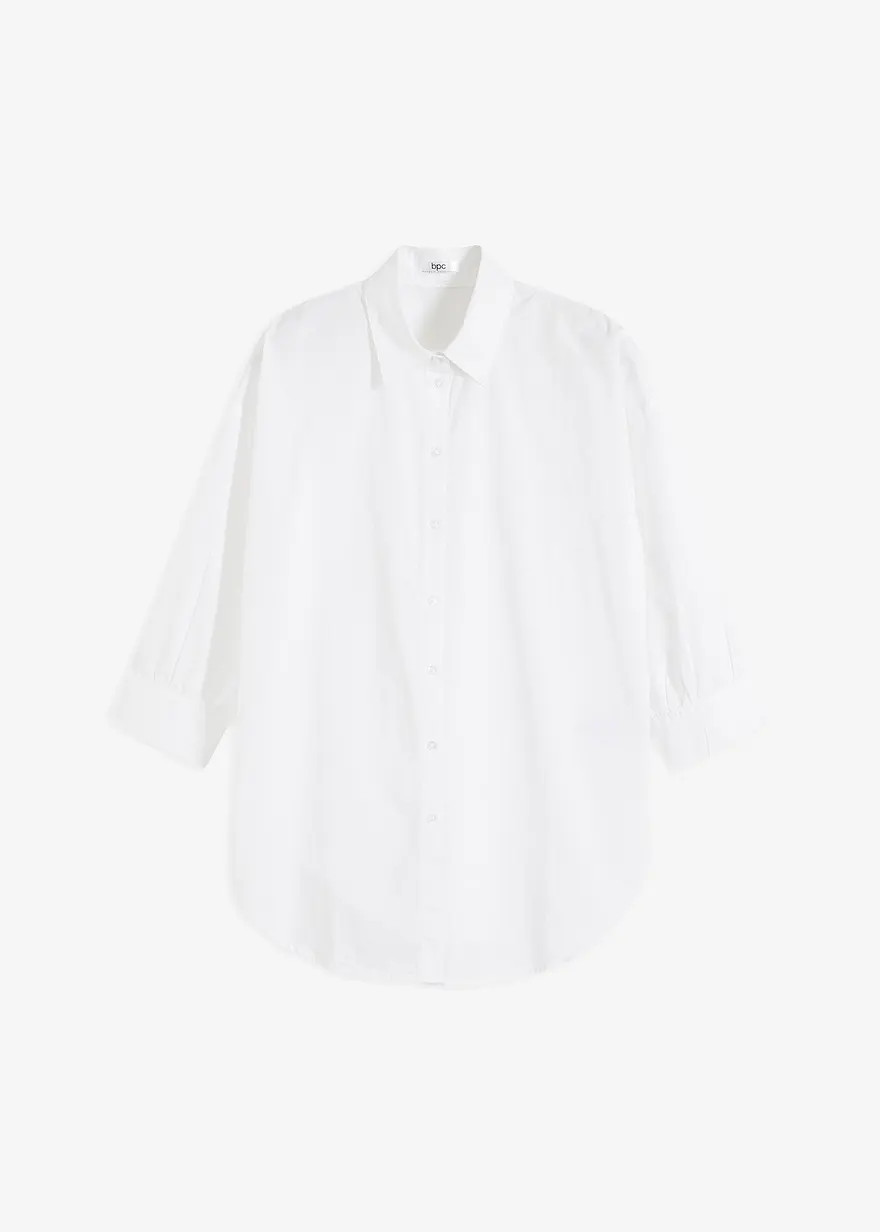 Oversize-Hemd aus Baumwolle mit 3/4 Arm | Bonprix DE