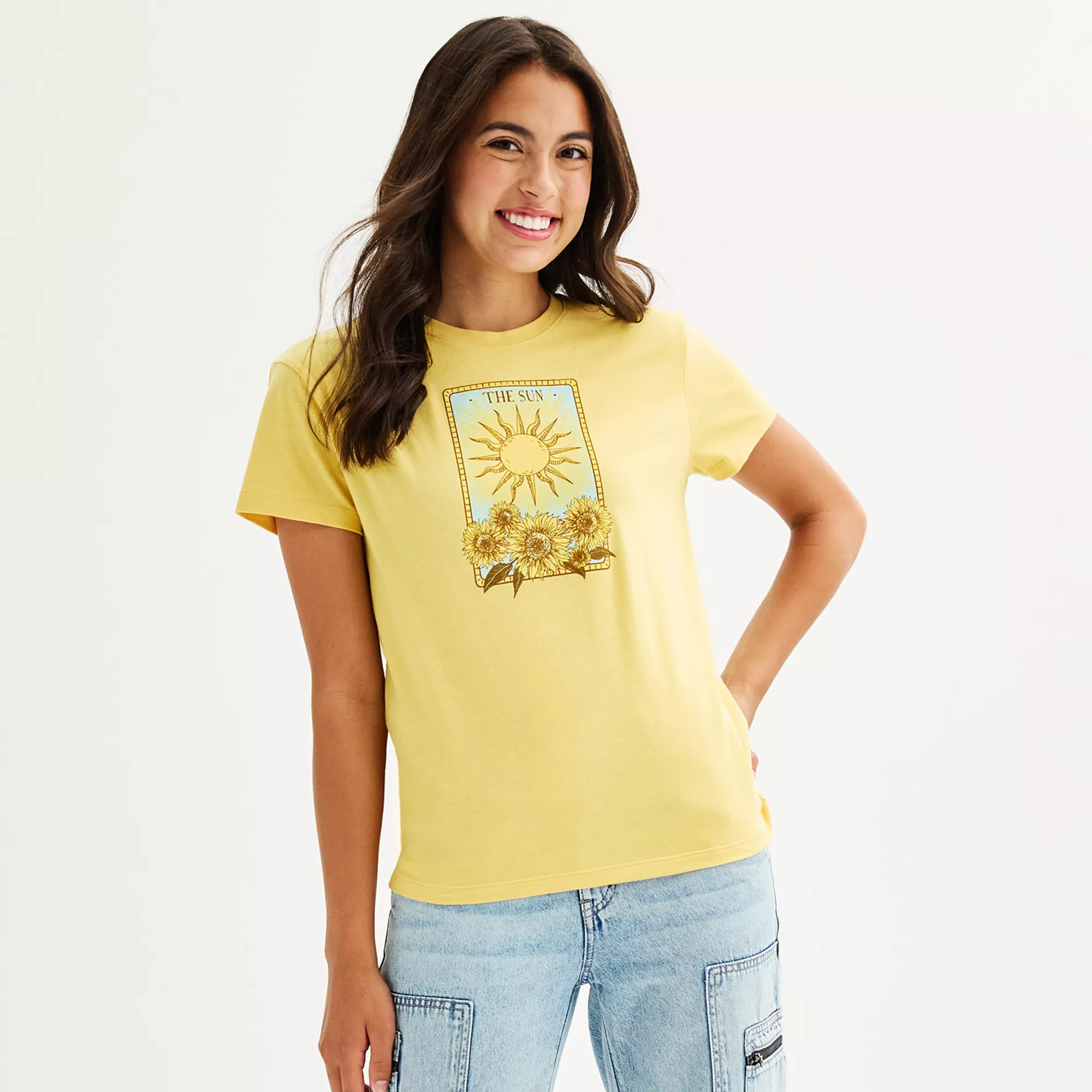 Juniors' "The Sun" Tarot Card Graphic Tee | Kohl's