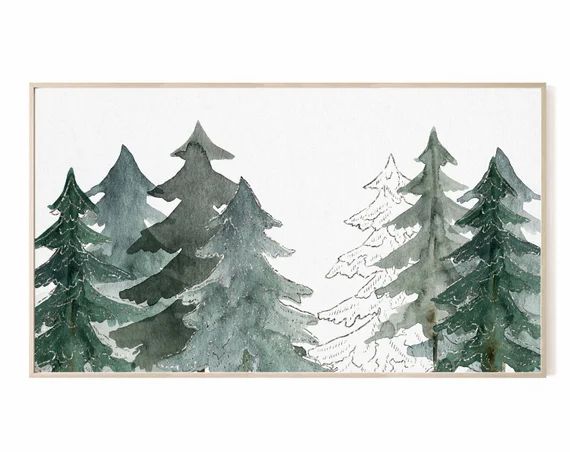Samsung Frame TV Art Christmas, Christmas Tree Watercolor, Instant Download, Winter, Christmas, S... | Etsy (US)