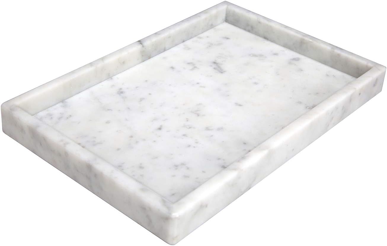 Italian Natural Marble Tray Rectangular Vanity Tray and Serving Tray for Bathroom,Kitchen and Cof... | Amazon (US)