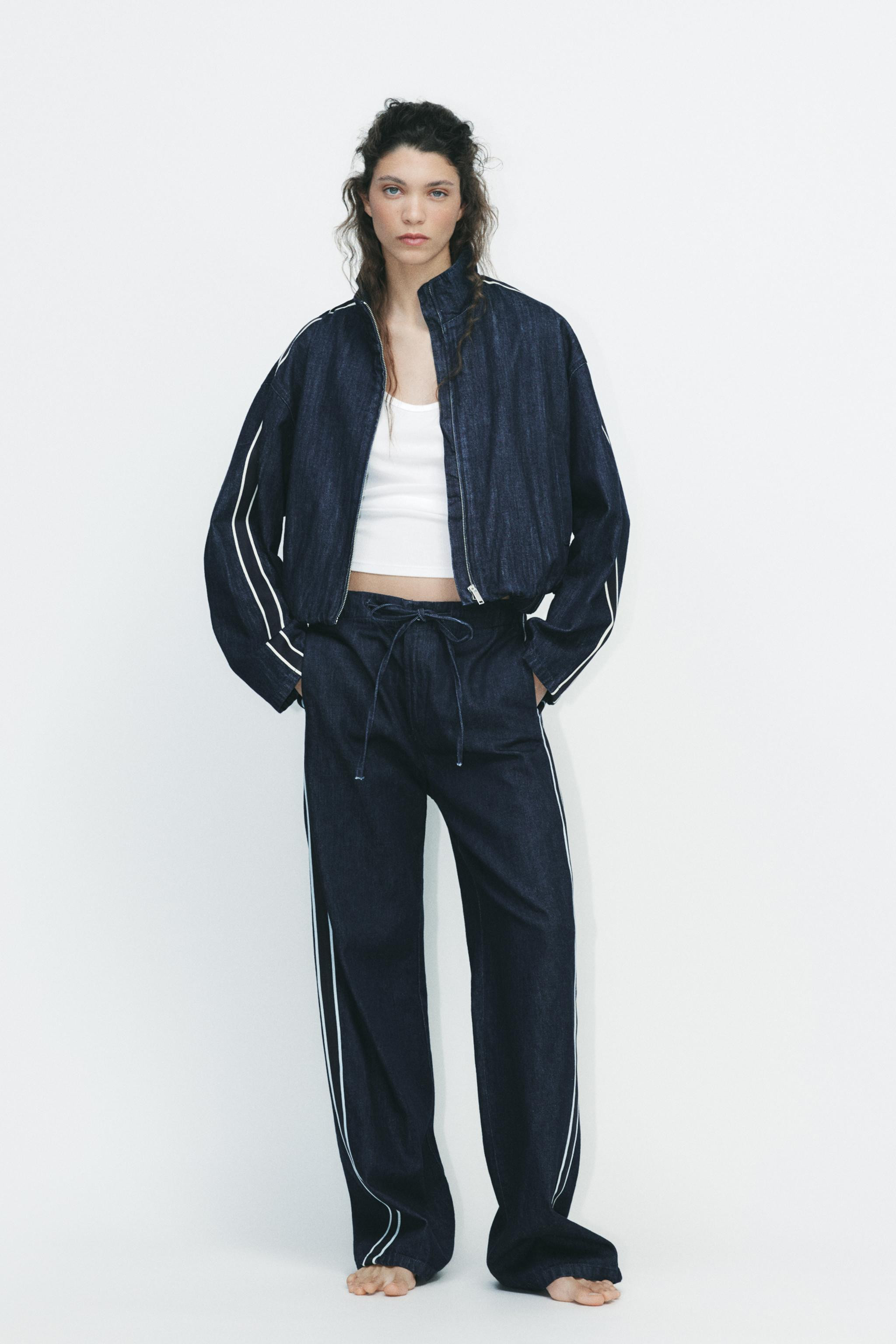 DENIM PANTS WITH SIDE BANDS | Zara US