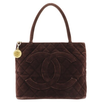 CHANEL Medallion Tote Tote Bag Brown Velor Women | eBay US