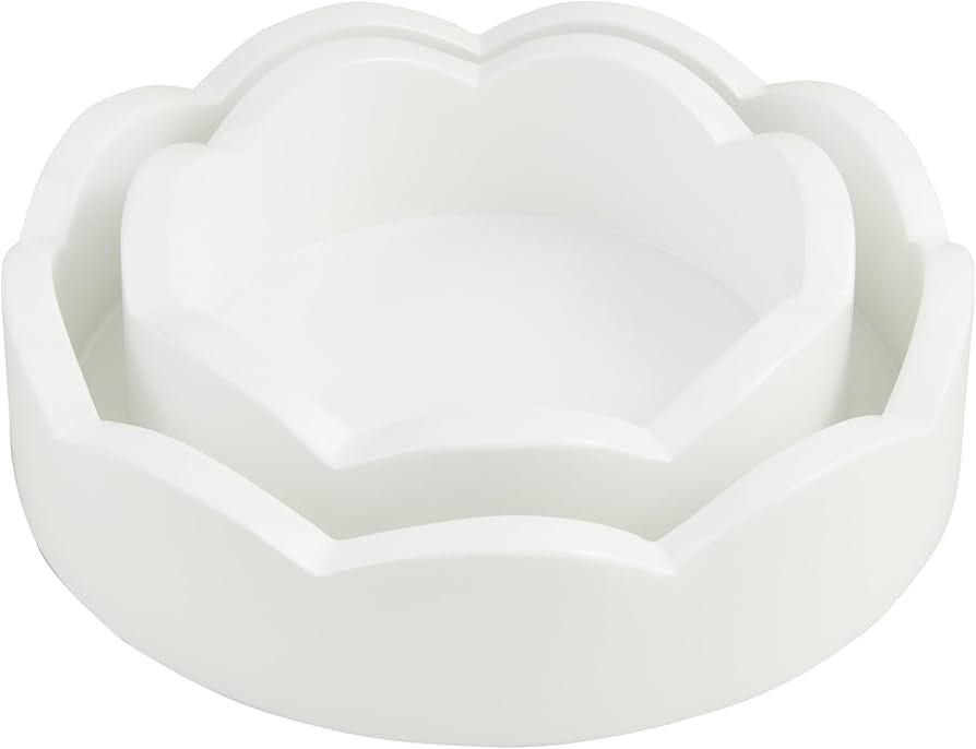 Mud Pie Mini Scalloped Tray Set; small 2" x 6" dia | large 2" x 8" dia | Amazon (US)