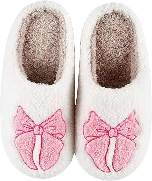 Halloween Pumpkin Slippers for Womens Mens Cute Cartoon Slippers Plush Warm Memory Foam Shoes | Amazon (US)