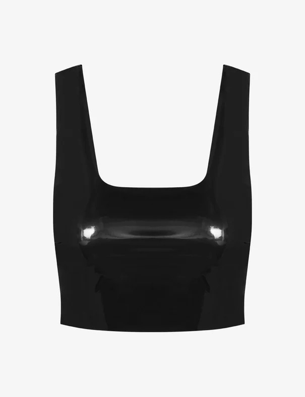 Faux Patent Leather Crop Top | commando