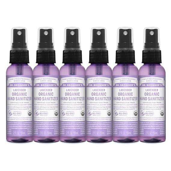 Dr. Bronner's - Organic Hand Sanitizer Spray (Lavender, 2 Ounce, 6-Pack) - Simple and Effective F... | Amazon (US)