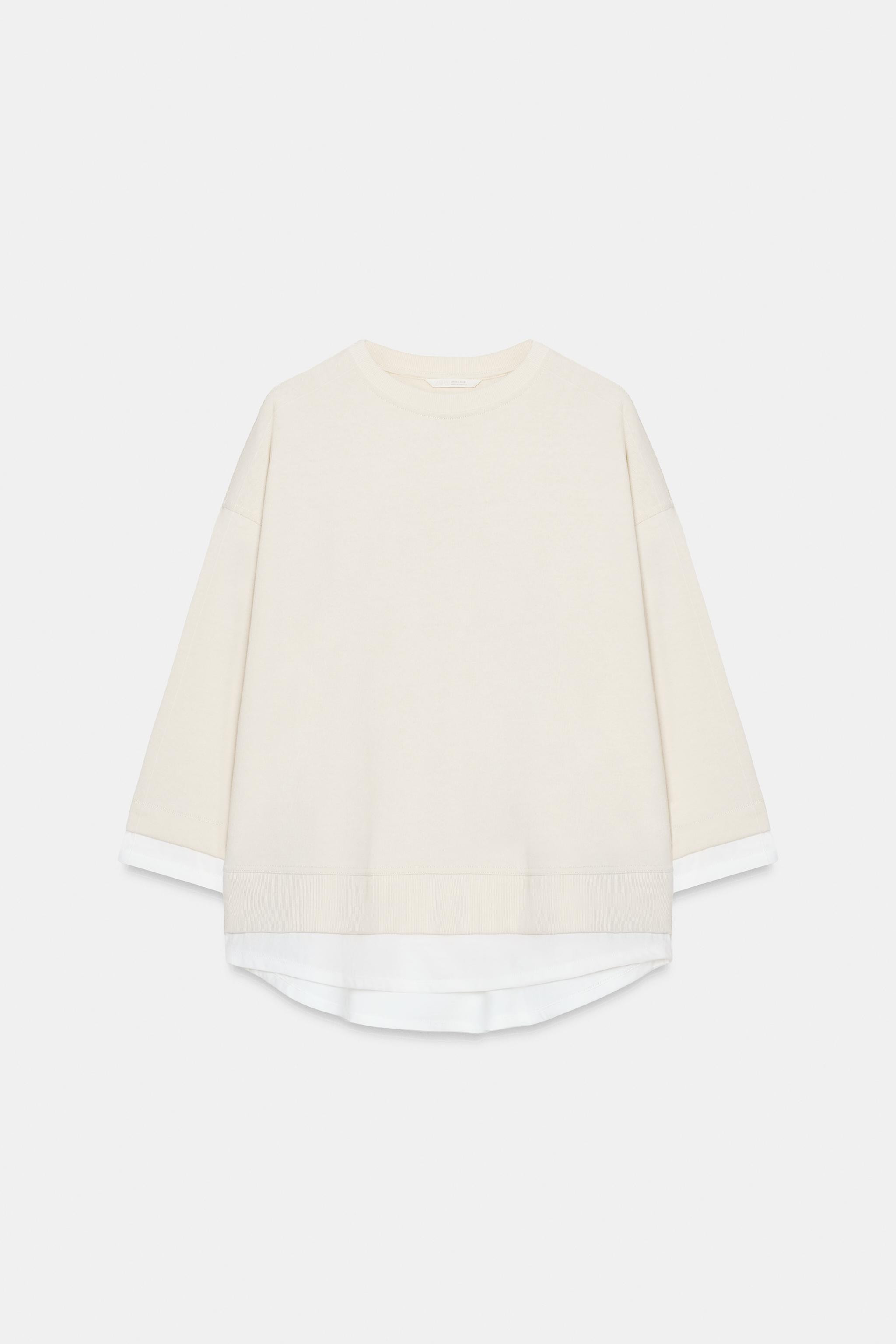CONTRAST LONG SLEEVE SWEATSHIRT | Zara UK