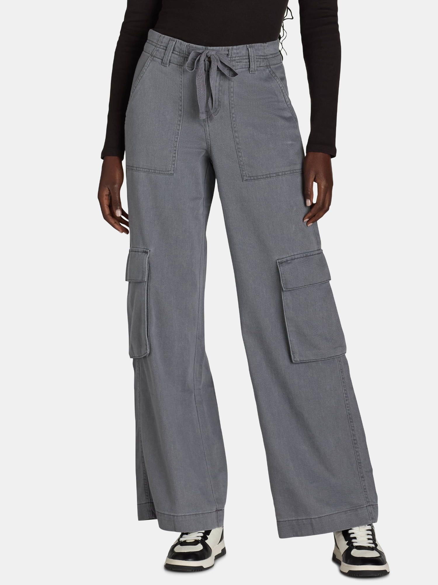 Time and Tru Women's Drawstring Cargo Pants, Sizes 2-20 | Walmart (US)