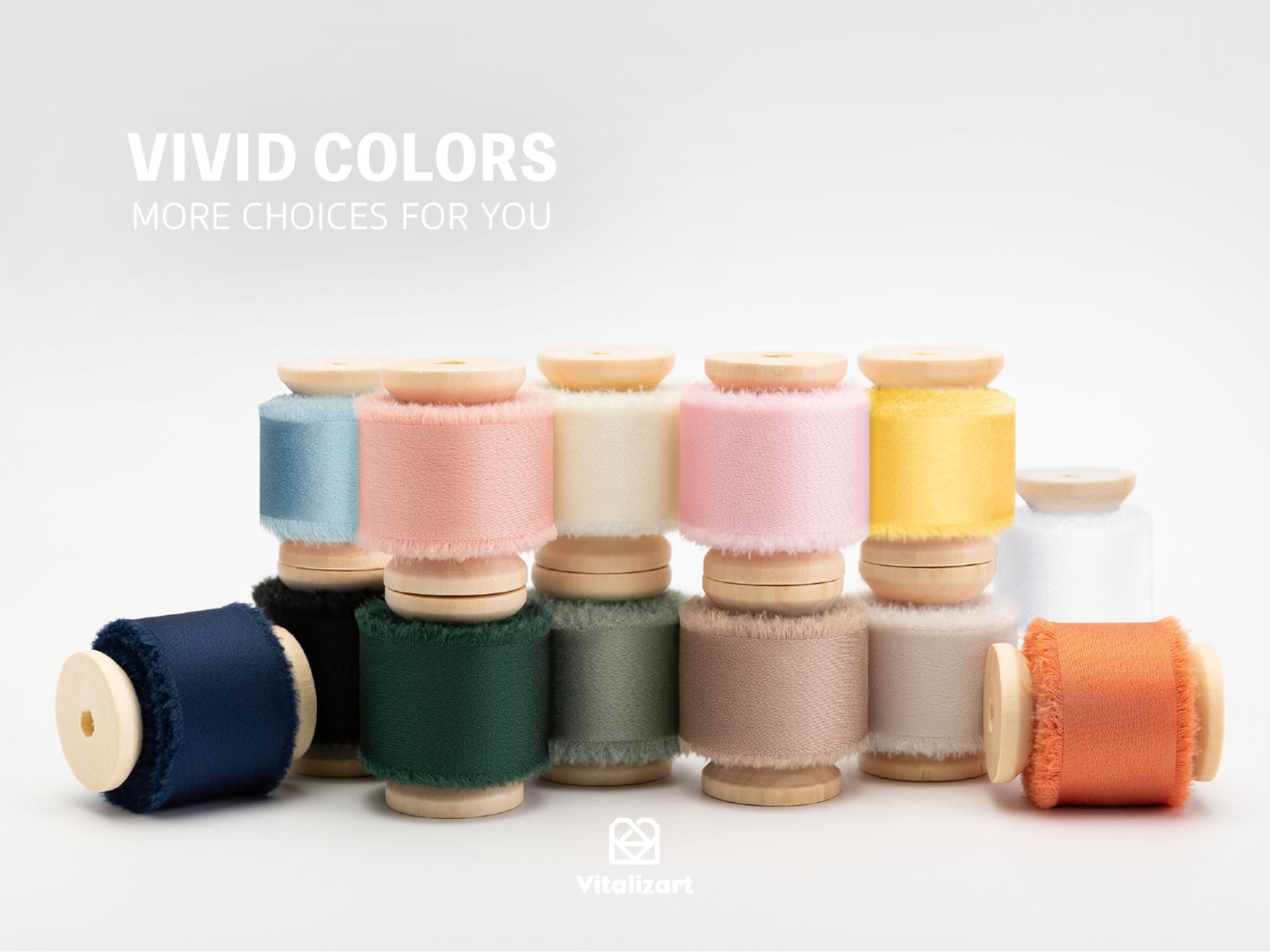 Vitalizart Pink Silk Satin Ribbon 1 Inch x 15 Yard Wooden Spool Handmade Frayed Ribbon for Gift W... | Amazon (US)