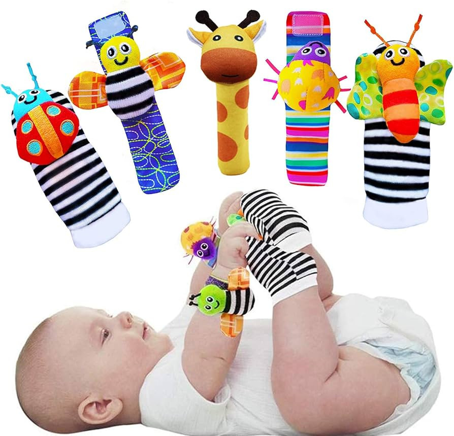 Foot Finders & Wrist Rattles for Infants Developmental Texture Toys for Babies & Infant Toy Socks... | Amazon (UK)