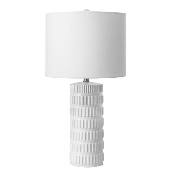 nuLOOM 25" Tangela Ridged Ceramic Linen Shade Table Lamp | Bed Bath & Beyond
