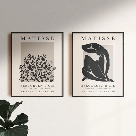 Set of 2 Henri Matisse Printable Wall Art Neutral Abstract | Etsy | Etsy (US)