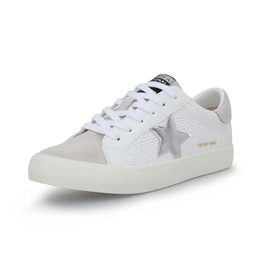Amazon.com: VINTAGE HAVANA Grande Women’s Fashion Sneakers Silver Glitter/Grey/Maroon 7.5 : Clo... | Amazon (US)