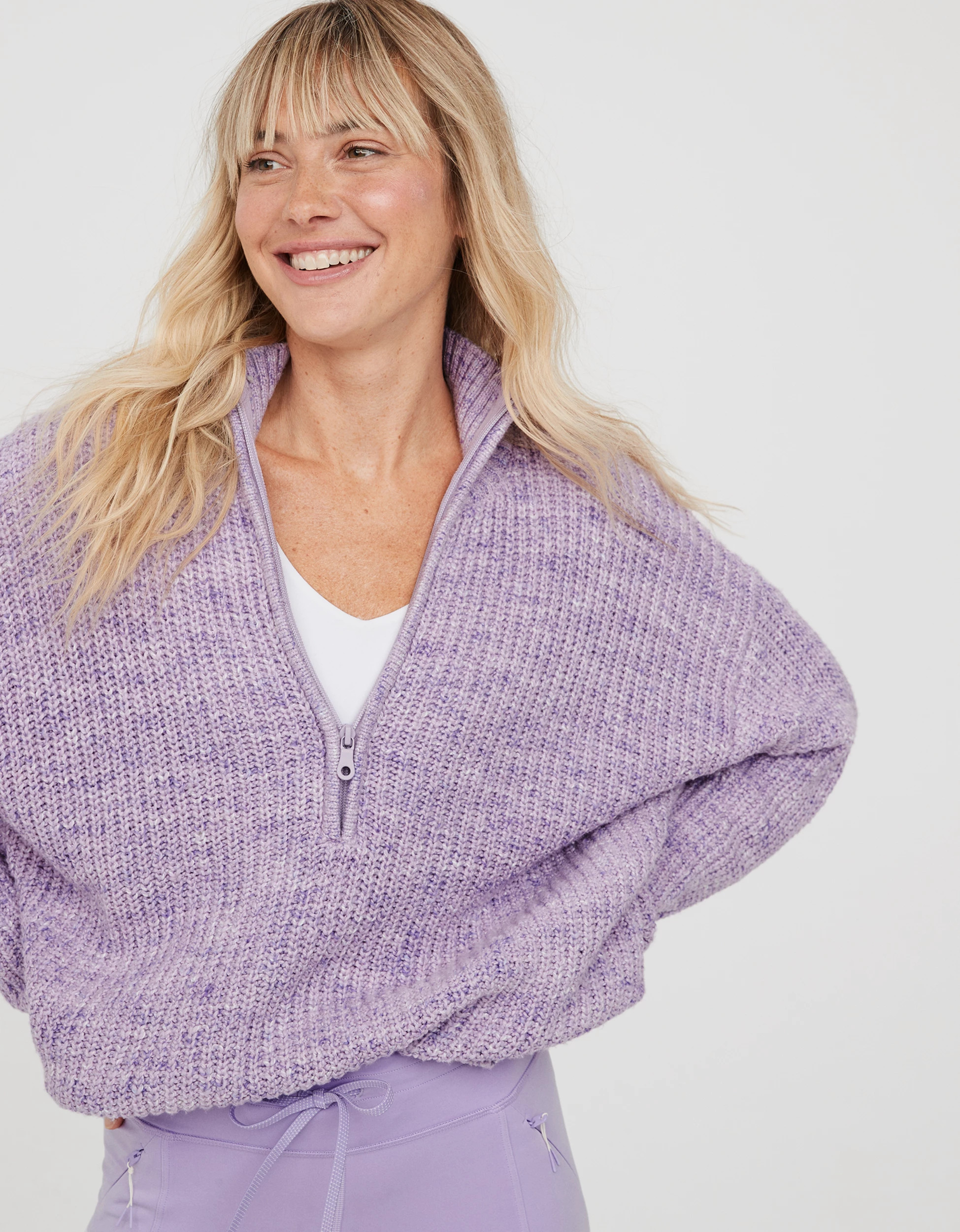 OFFLINE By Aerie Chillside Quarter Zip Sweater | Aerie