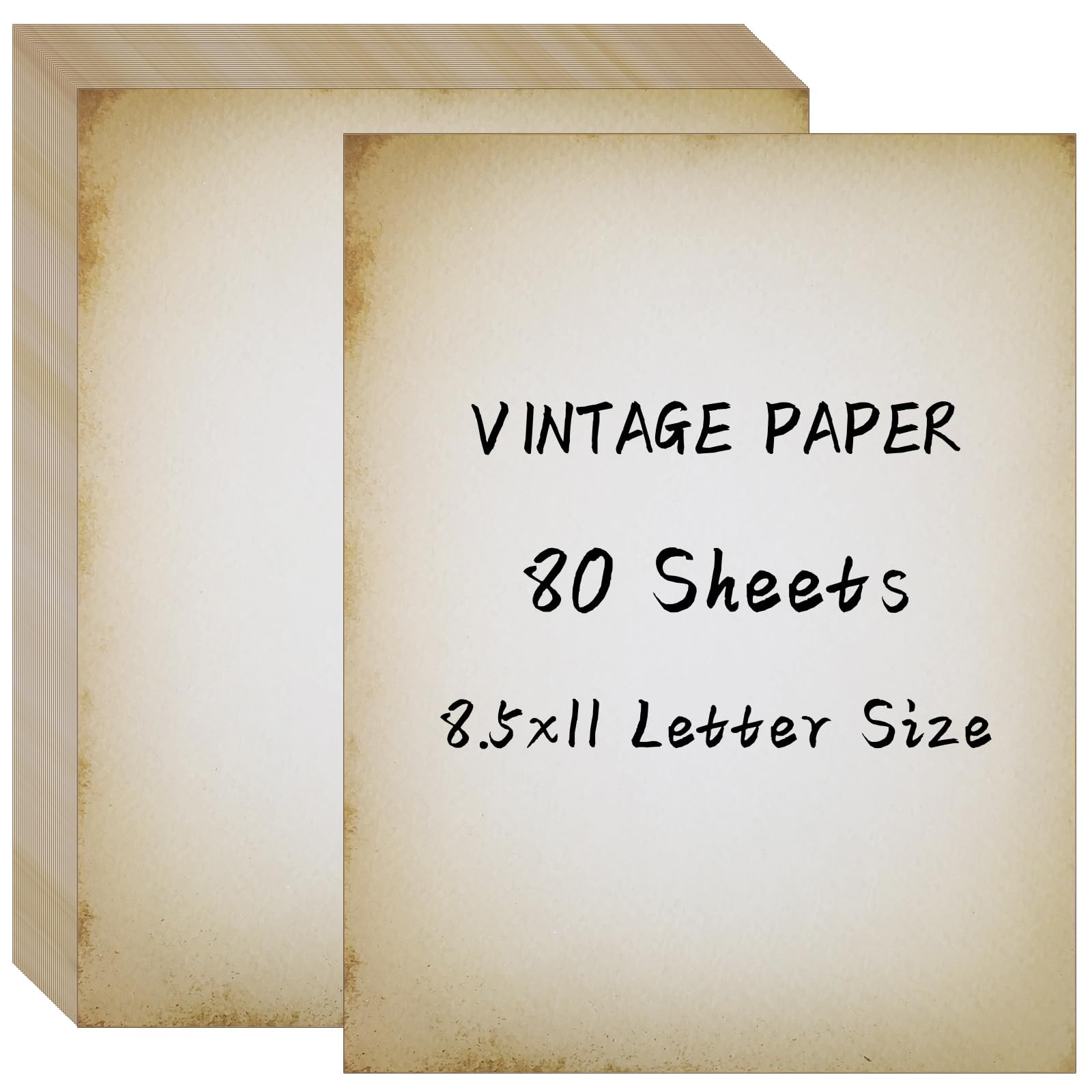 80 Sheets Vintage Paper, 8.5" x 11" Antique Stationary Paper for Writing, Letter Size Printer Pap... | Amazon (US)