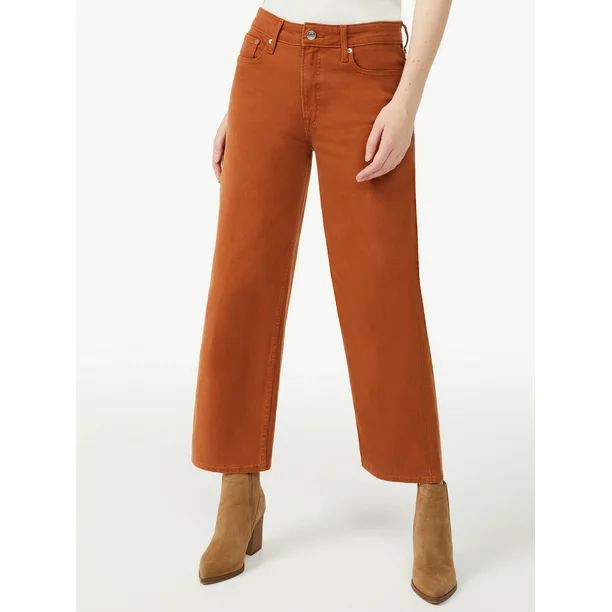 Free Assembly Cropped Wide Leg Jeans - Walmart.com | Walmart (US)