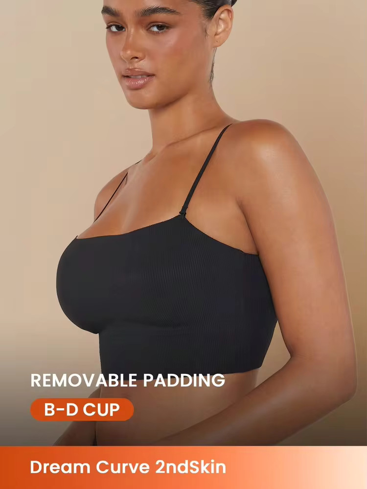 LUVLETTE Dream Curve 2ndSkin Black Wireless Seamless Built-In Bra Backless Lounge Basic Sports Wo... | SHEIN