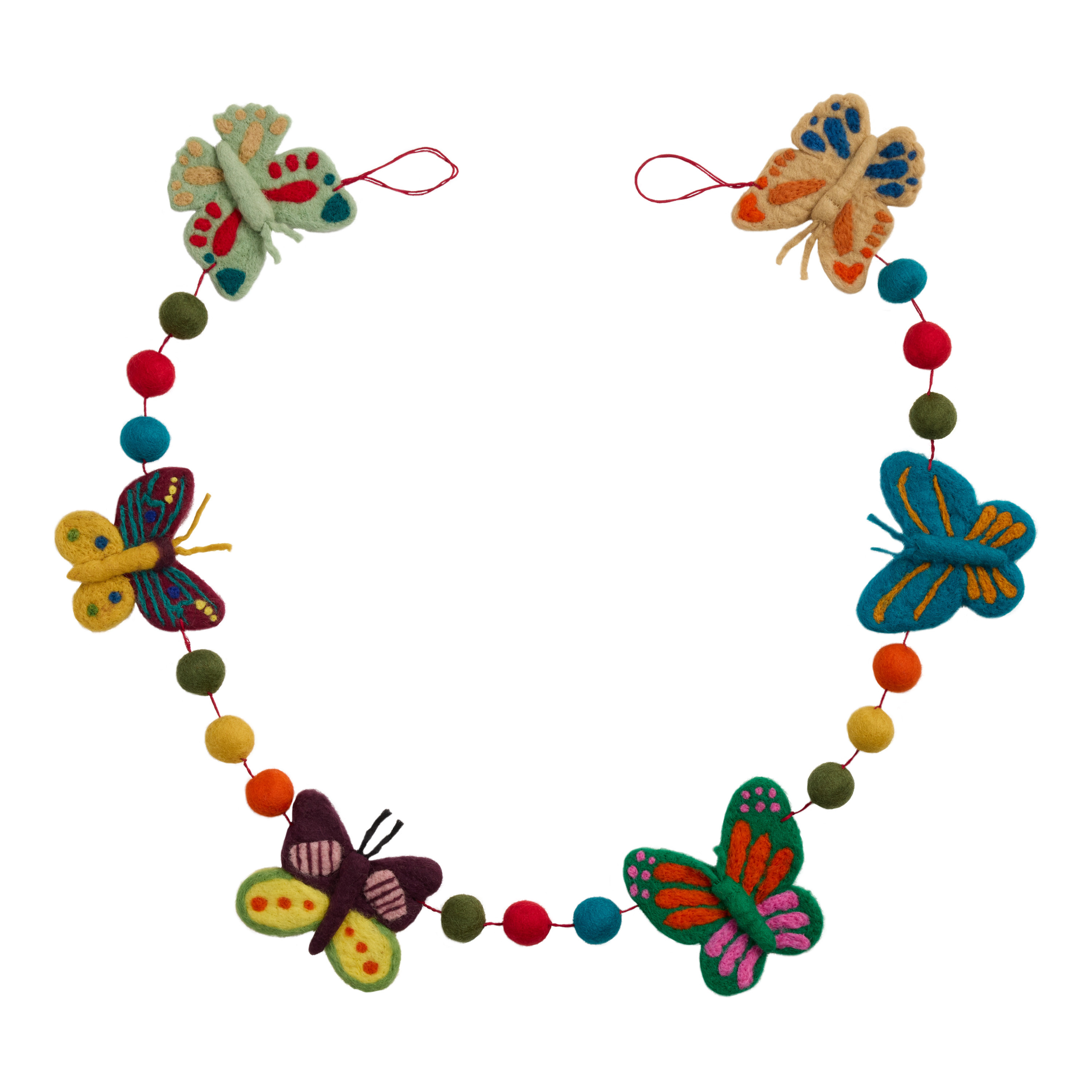 Multicolor Felt Butterfly Garland | World Market
