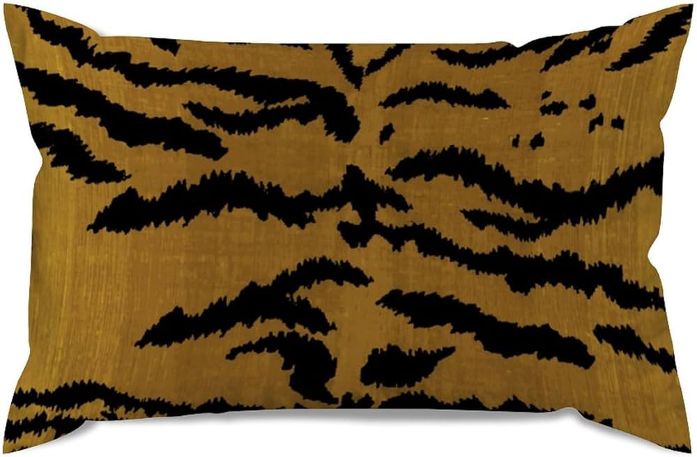 ArogGeld Tiger Pillow Velvet Chinoiserie Pillow Covers Animal Print Tiger Farmhouse Cushion Cover... | Amazon (US)