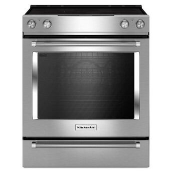 KitchenAid 30-in Glass Top 5 Burners 6.4-cu ft Self-Cleaning Convection Oven Slide-in Electric Ra... | Lowe's