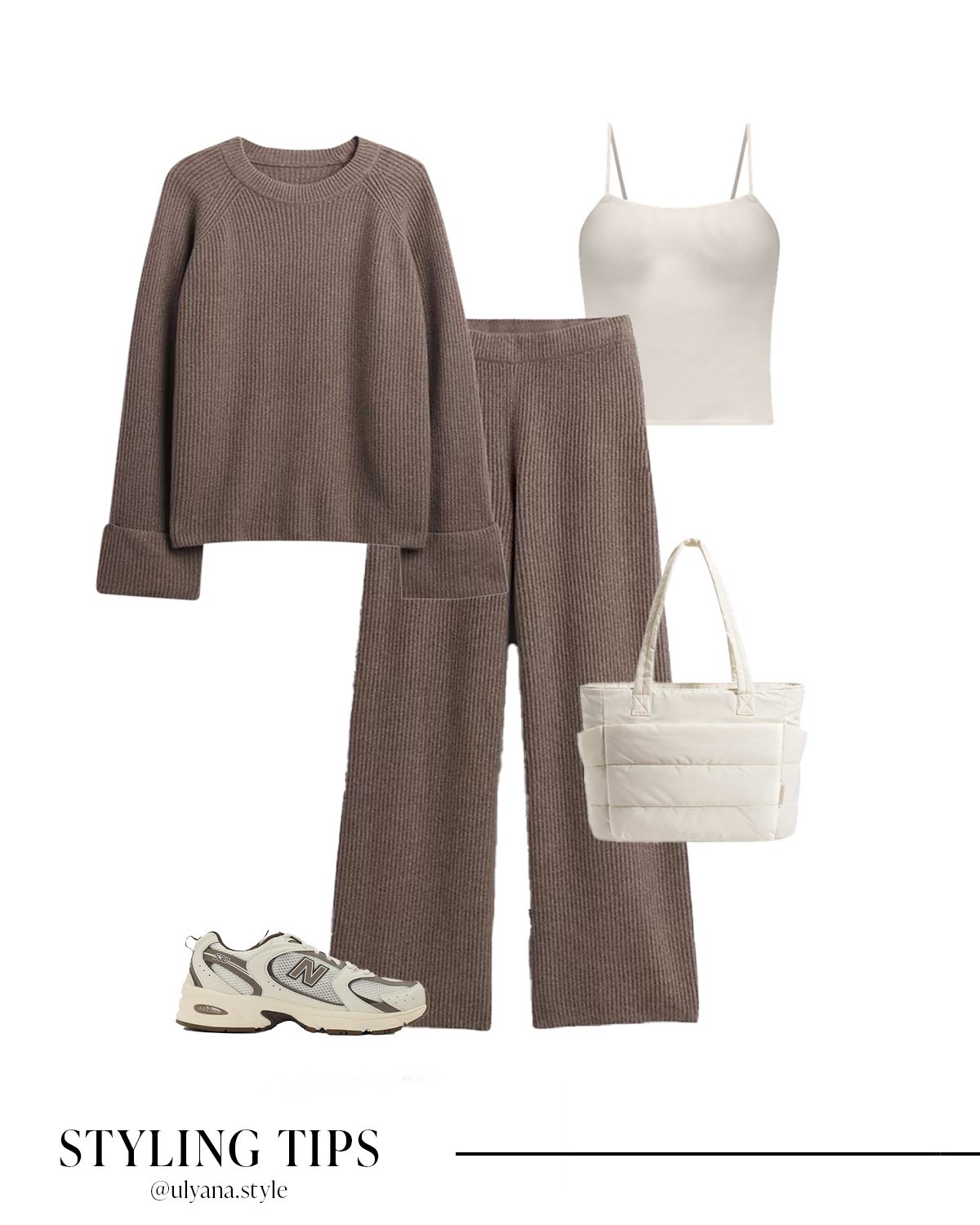 This brown cable-knit lounge set (sweater + pants) is perfect for running errands, travel days, or a comfy Thanksgiving outfit. I layered it with a simple tank and New Balance sneakers for that effortless, neutral fall outfit.

So many Black Friday sales are live — the best time to grab cozy sets and everyday basics.
. 
.
.
.
.
.
Loungewear | lounge pants | comfy pants outfit | sweater set | pants set | comfy outfits | comfy travel wear | travel outfits | travel bag | outfit inspo | outfit ideas | brown sweater | knit sweater | knit pants | everyday outfit | fall shoes | fall sneakers | errand outfit | neutral fall style | fall outfits 2025 | 

#LTKCyberWeek #LTKGiftGuide #LTKHoliday #LTKootd #LTKSeasonal #LTKU #LTKTravel #LTKSaleAlert #LTKPetite #LTKFindsUnder100 #LTKFindsUnder50