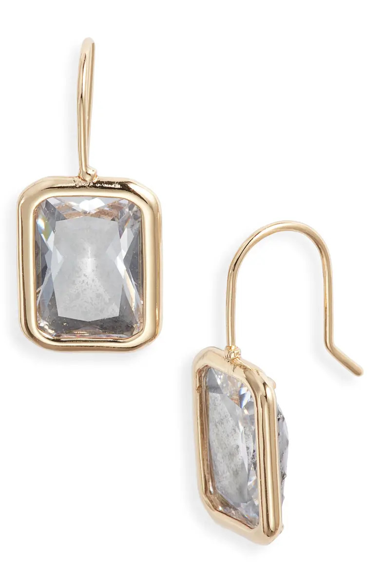 Nordstrom Emerald Cut Cubic Zirconia Drop Earrings | Nordstrom | Nordstrom