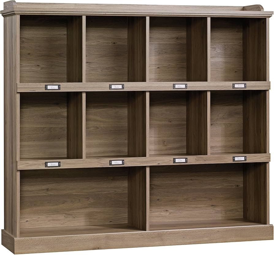 Sauder Barrister Lane Cubby Bookcase/ Book Shelf for Storage and Display, Salt Oak finish | Amazon (US)