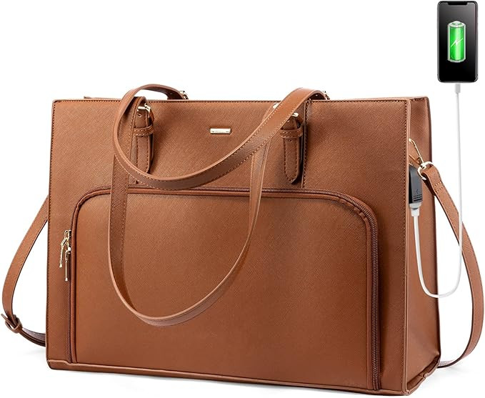 LOVEVOOK Laptop Bag for Women 15.6 inch Waterproof Work Tote Bag Briefcase with USB Charging Port... | Amazon (US)