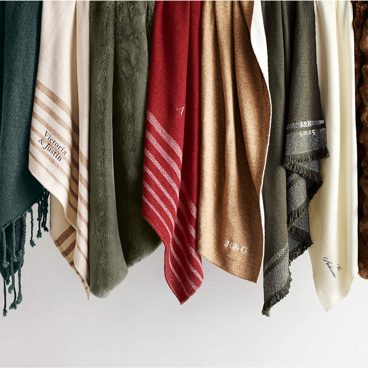 Casual Textured Fringe 70"x55" Flax Taupe Throw Blanket + Reviews | Crate & Barrel | Crate & Barrel