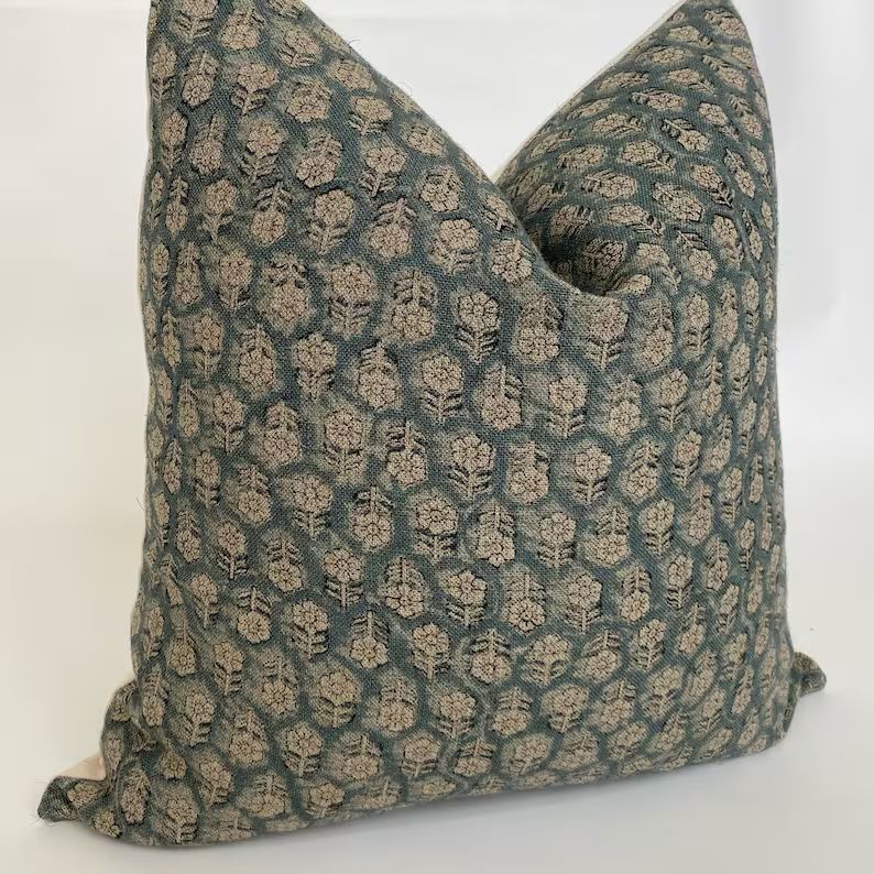 Valencia Floral Designer Pillow Cover | Teal Pillow Cover | Designer Pillow |  Throw Pillows | Pi... | Etsy (US)