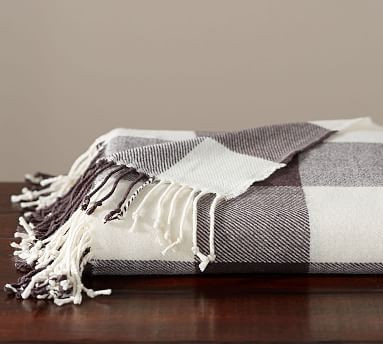Buffalo Check Plaid Throw, 50x60"", Gray | Pottery Barn (US)