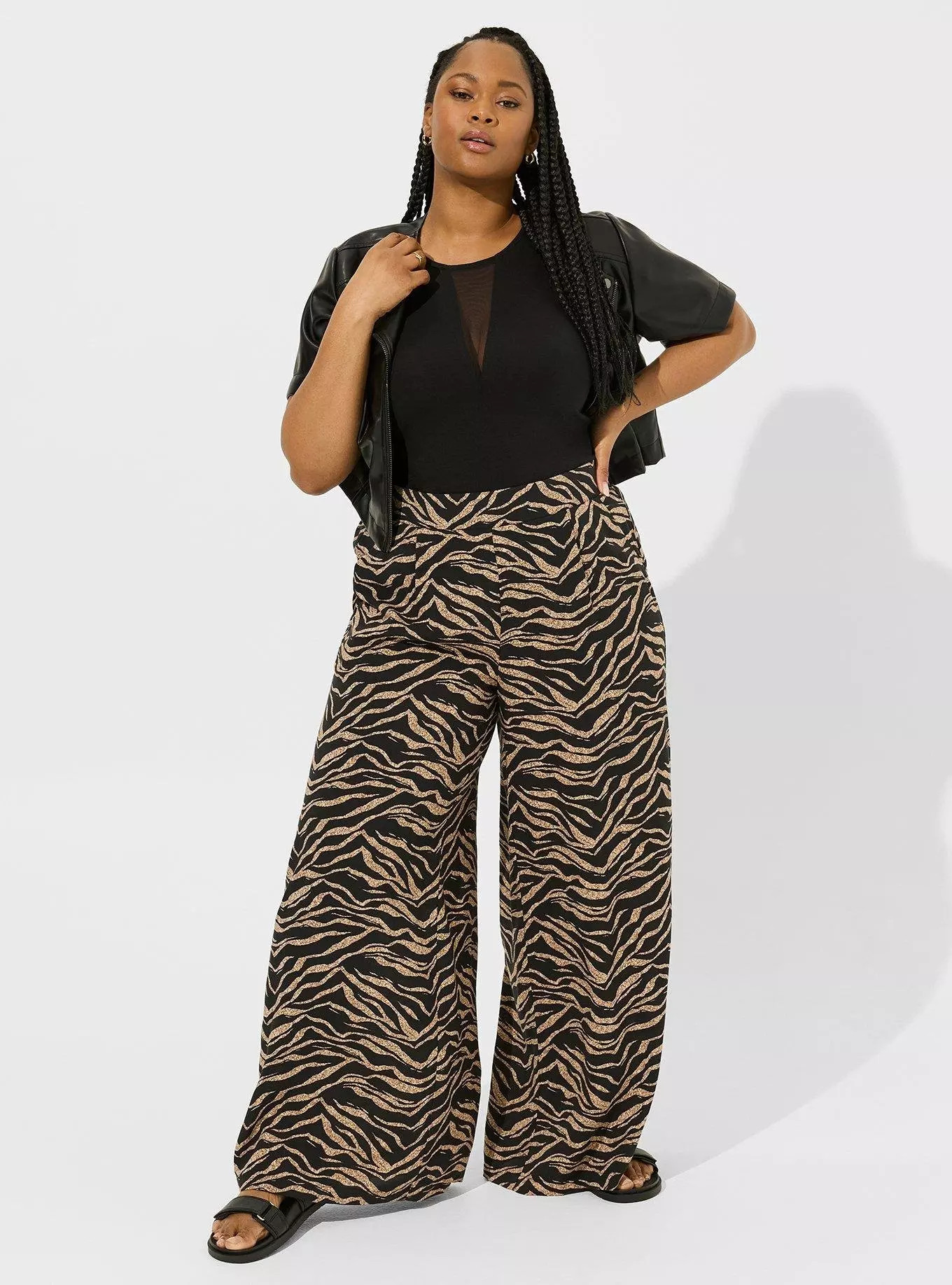 Pull On Wide Leg Washable Challis Pant | Torrid (US & Canada)