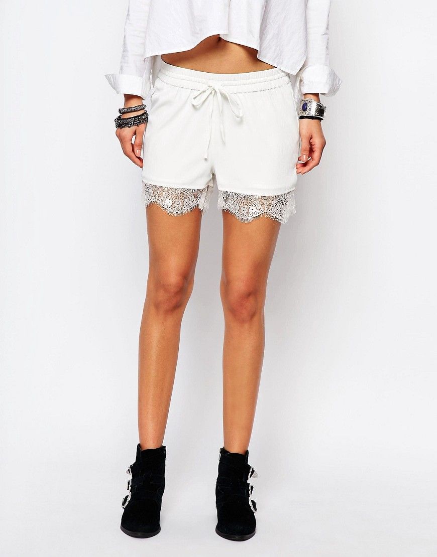 Noisy May Shorts With Lace Trim | ASOS US