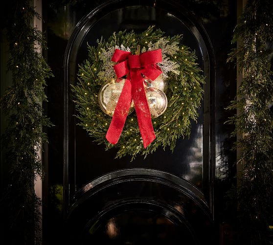 Lit Ornament and Bow Swag | Pottery Barn (US)