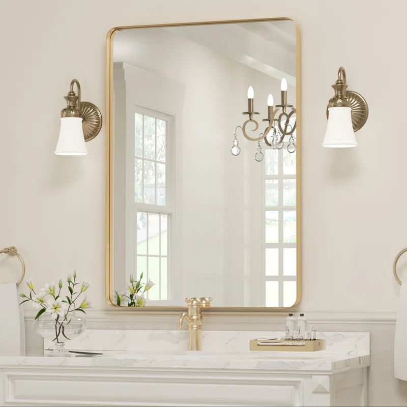 Morelock Rectangle Metal Wall Mirror | Wayfair North America