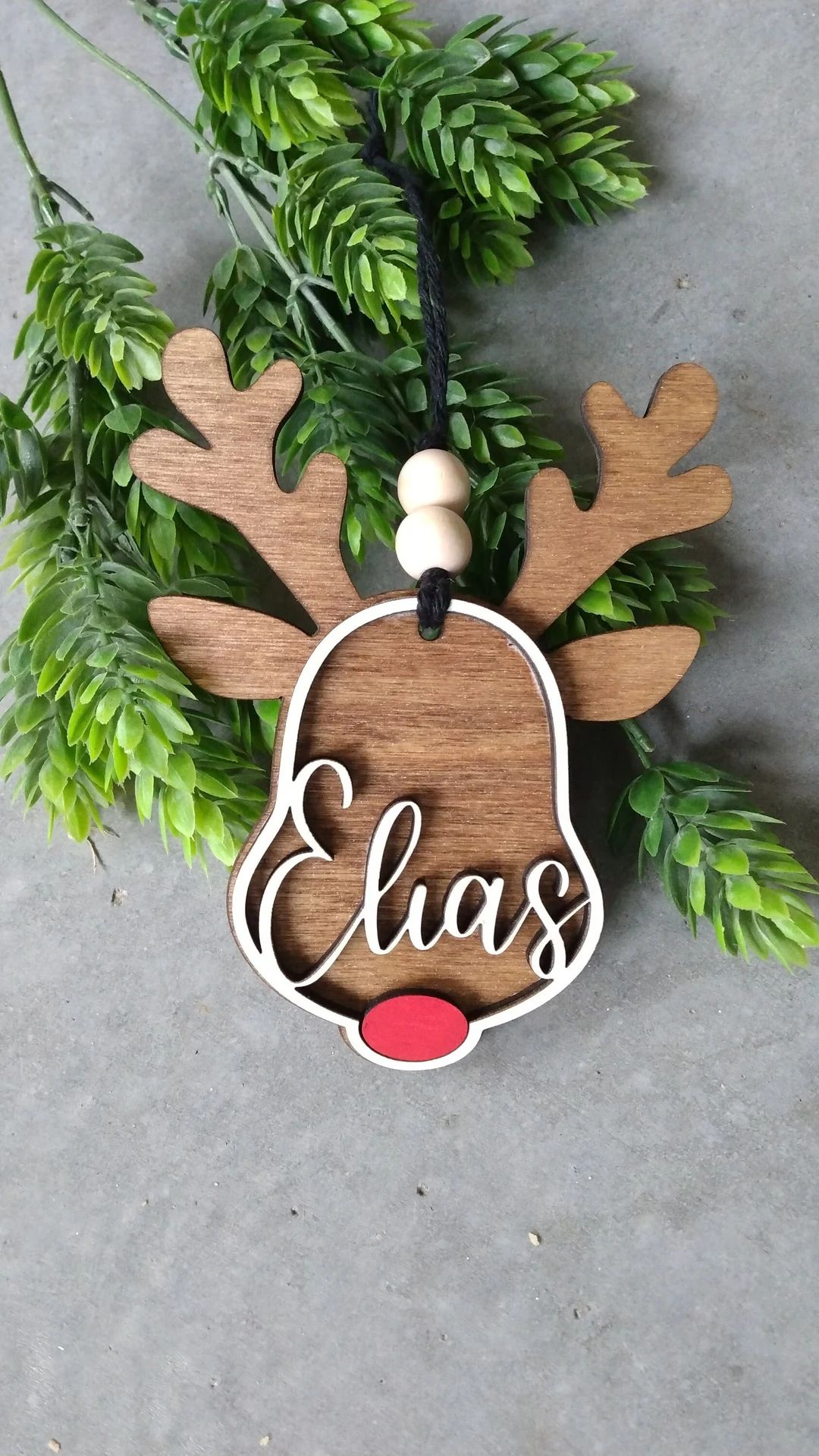 Personalized reindeer ornament | personalized Rudolph wooden ornaments | custom ornament | kids o... | Etsy (US)