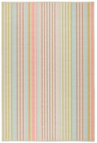 Dash & Albert Ana Ticking Aqua Striped Washable Rug, 6'x9' | Amazon (US)