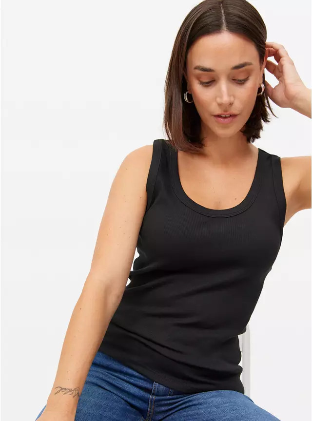 Black Classic Ribbed Vest 20 | Tu Clothing