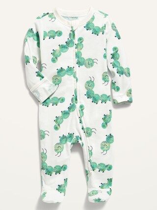 Unisex Printed Fold-Over Mitten Footed One-Piece for Baby | Old Navy (US)