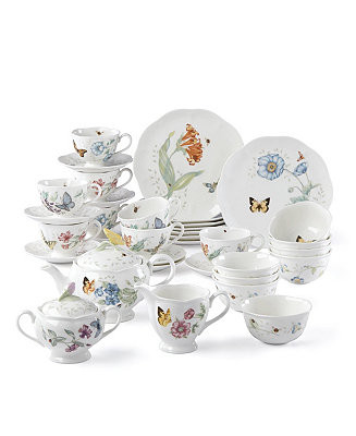Butterfly Meadow 37 Pc. Tea & Dessert Set, Service for 8 | Macy's
