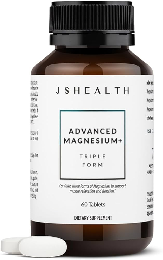 JSHealth Vitamins Advanced Magnesium Supplements with Magnesium Glycinate & Citrate for Muscle Re... | Amazon (US)