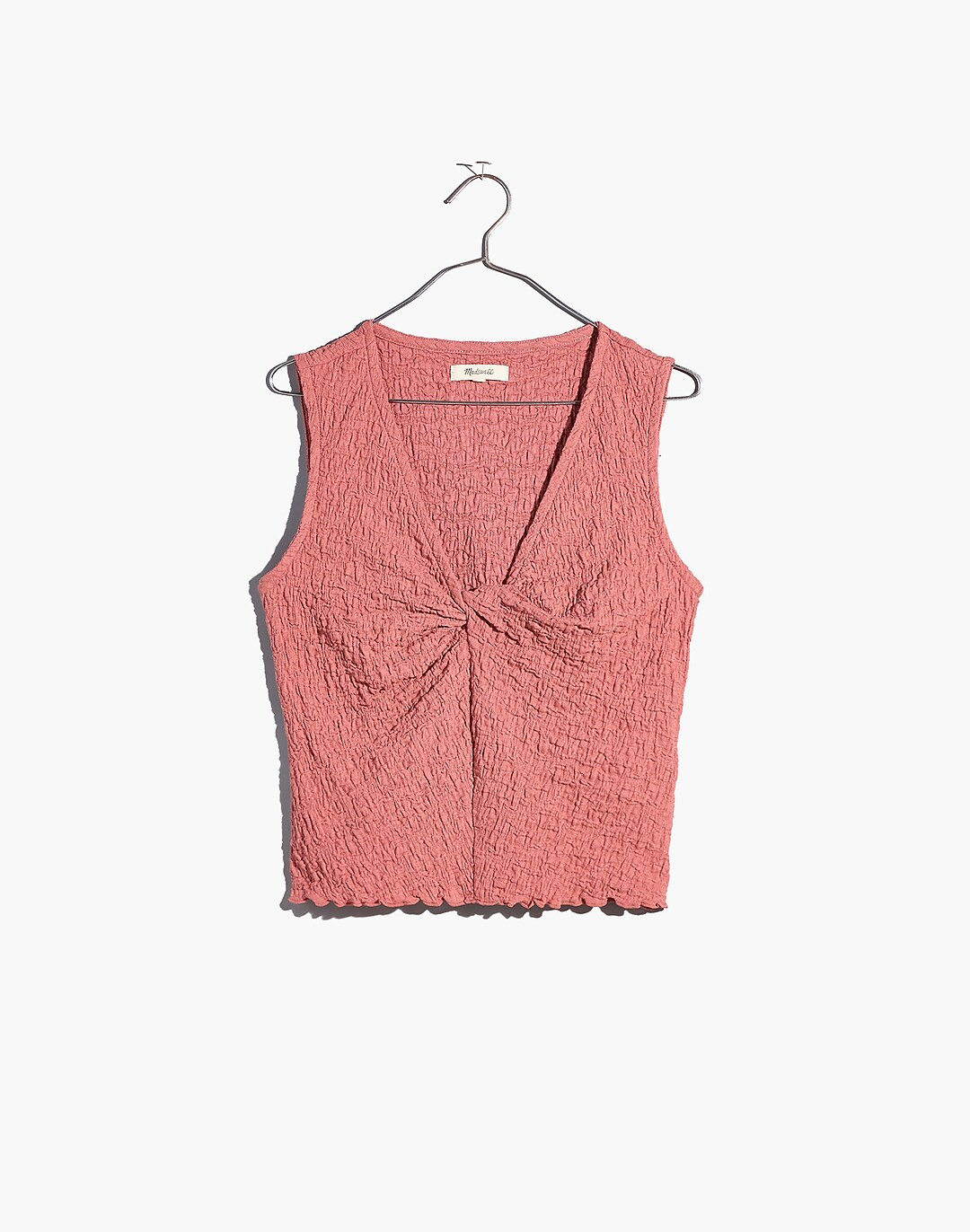 Popcorn-Knit Twist-Front Sleeveless Top | Madewell