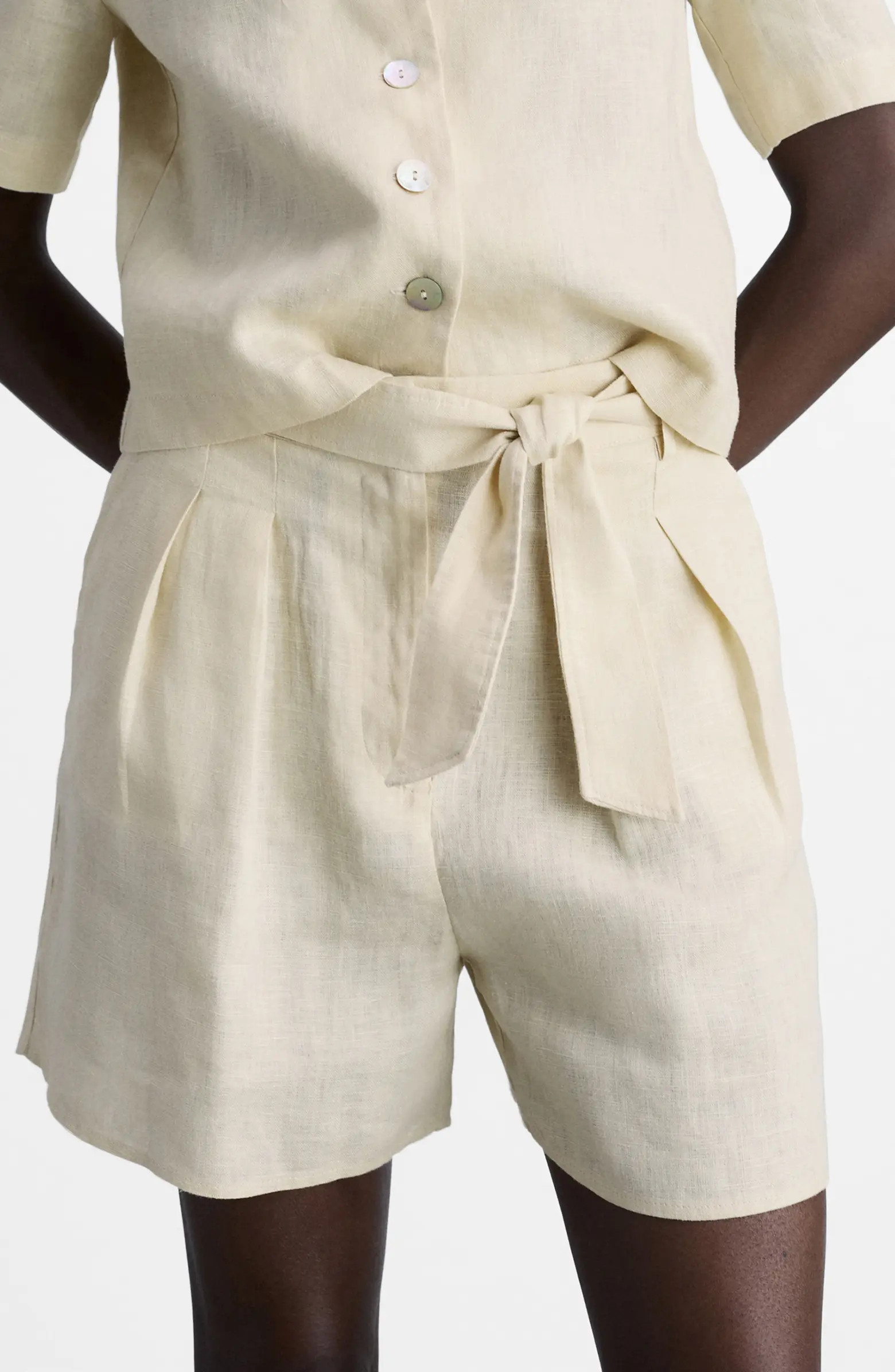 Belted Linen Shorts | Nordstrom