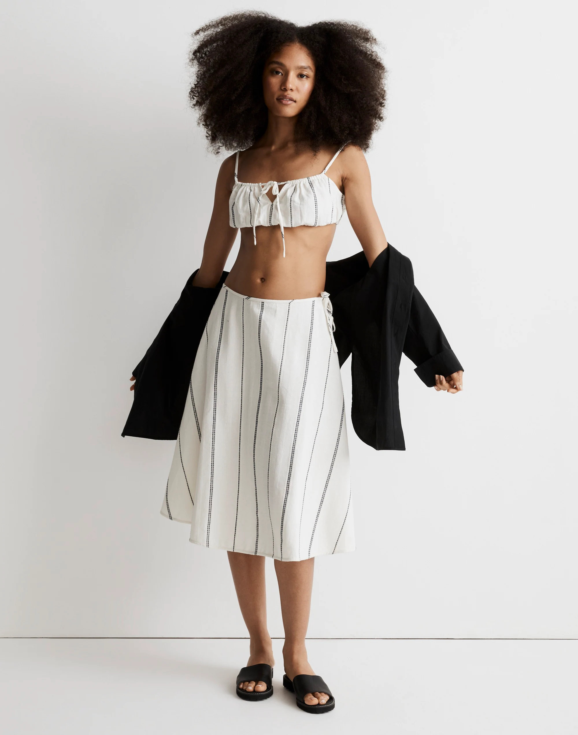 Tie-Front Bubble Cover-Up Crop Top | Madewell