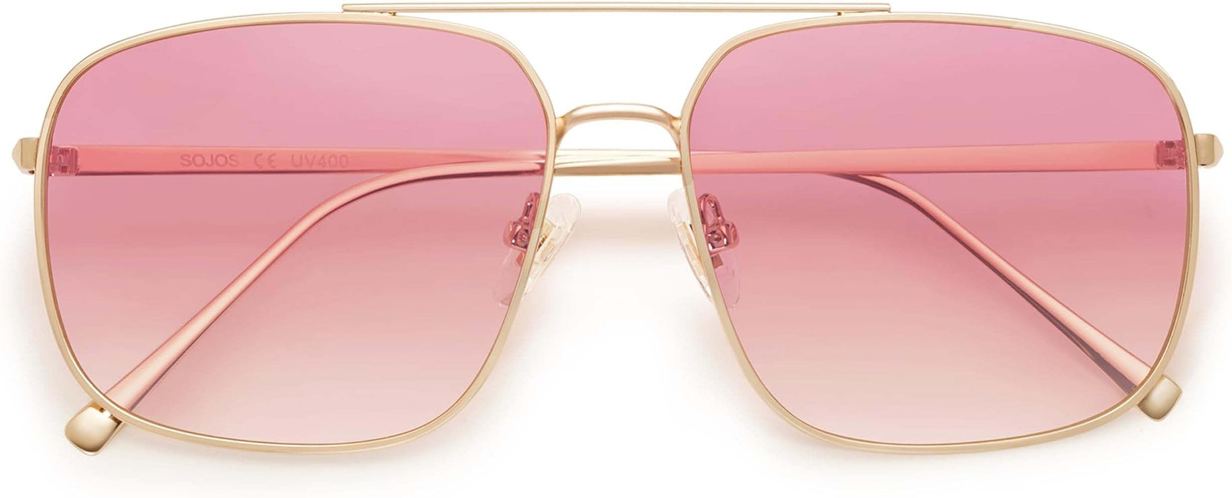 SOJOS Trendy Square Aviator Sunglasses for Women Men, Gold Frame Light Tint Gradient Shades SJ117... | Amazon (US)