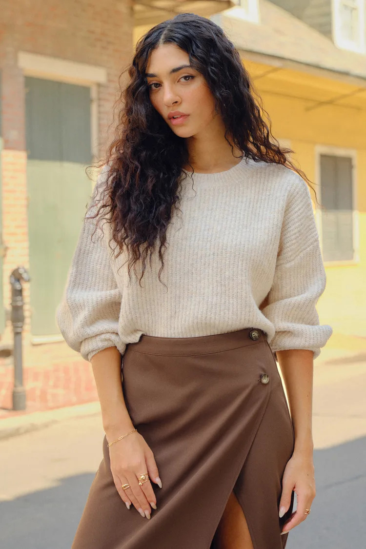 Cuddled Up Cutie Cream Cropped Dolman Sleeve Sweater | Lulus