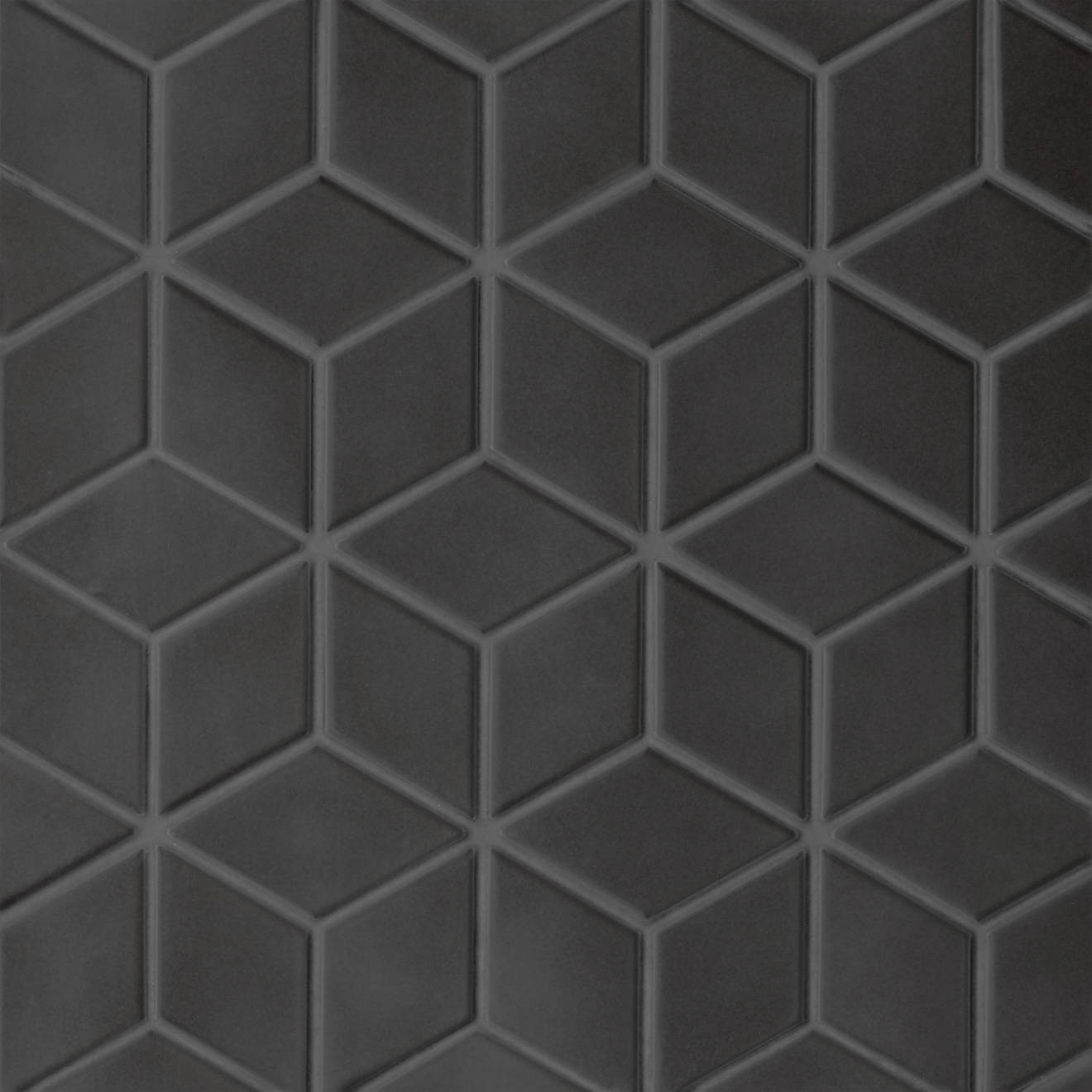 Le Cafe 2" x 3" Diamond Matte Porcelain Mosaic Tile in Black | Bedrosians Tile and Stone