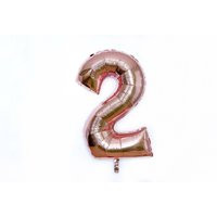 Large Rose Gold Two Balloon, 40 Inch Foil Number Two 2nd Birthday Balloon | Etsy (US)